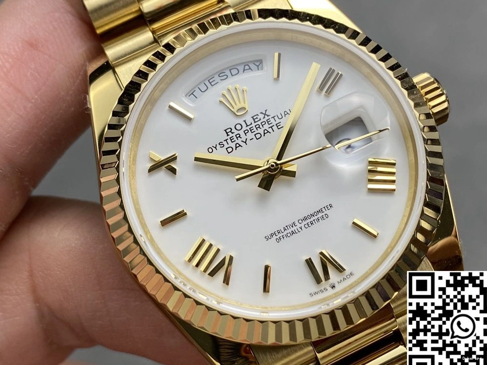 Tungsten White Rolex Factory v5 36mm Date M128238-0113 Gold Day Dial Steel Yellow QF 0501